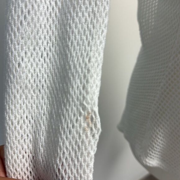 Free People White Siggi Open Knit Button Down Shirt Top Small - Picture 5 of 8